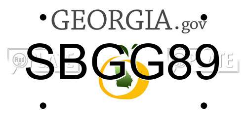 SBGG89 Georgia License Plate