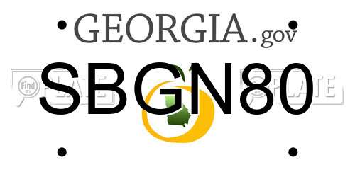 SBGN80 Georgia License Plate