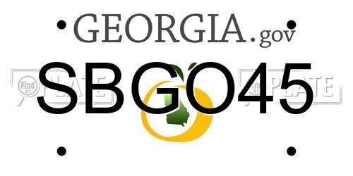 SBGO45 Georgia License Plate
