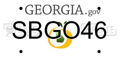 SBGO46 Georgia License Plate