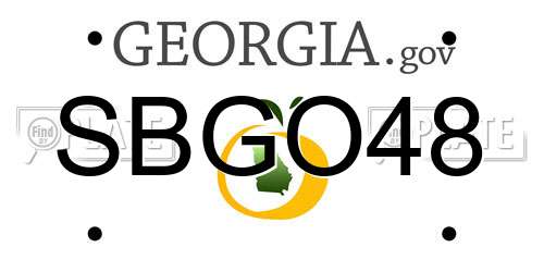 SBGO48 Georgia License Plate