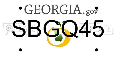 SBGQ45 Georgia License Plate