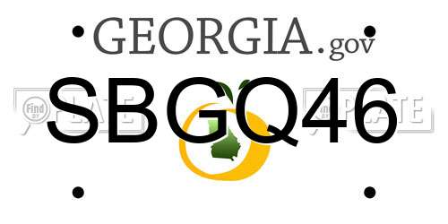 SBGQ46 Georgia License Plate