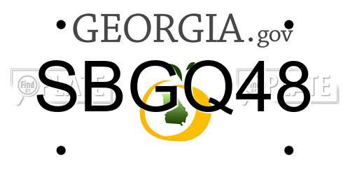 SBGQ48 Georgia License Plate