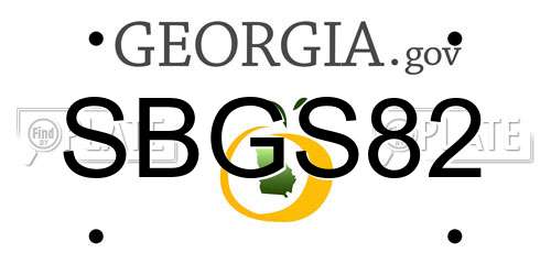 SBGS82 Georgia License Plate