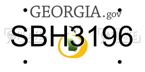 SBH3196 Georgia License Plate