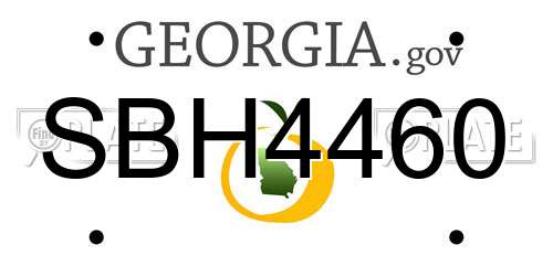 SBH4460 Georgia License Plate