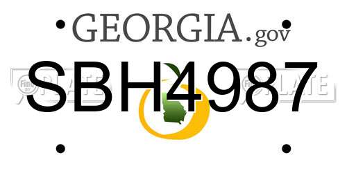 SBH4987 Georgia License Plate