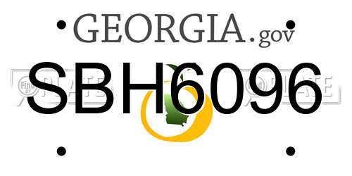 SBH6096 Georgia License Plate