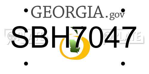 SBH7047 Georgia License Plate