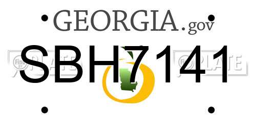 SBH7141 Georgia License Plate