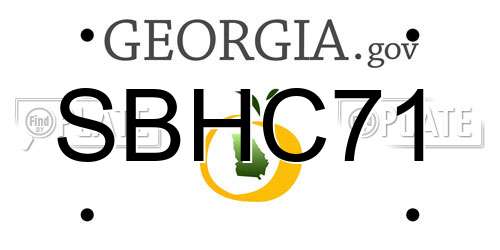 SBHC71 Georgia License Plate