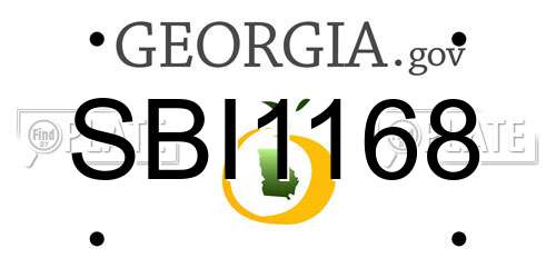 SBI1168 Georgia License Plate