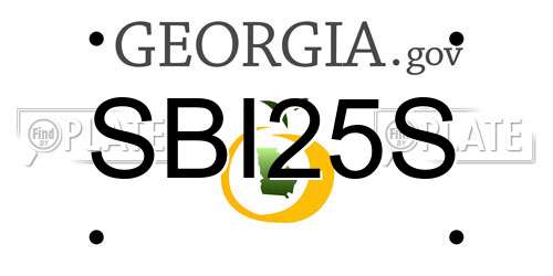 SBI25S Georgia License Plate