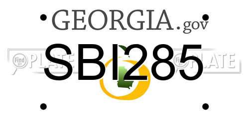 SBI285 Georgia License Plate