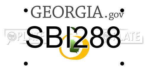 SBI288 Georgia License Plate