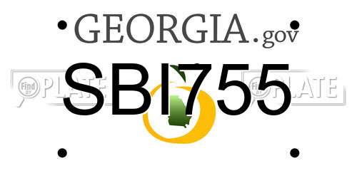 SBI755 Georgia License Plate
