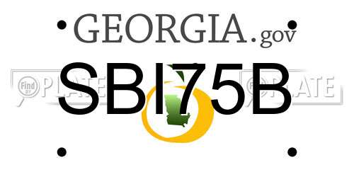 SBI75B Georgia License Plate