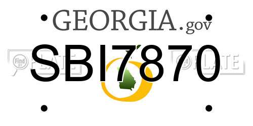SBI7870 Georgia License Plate