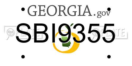 SBI9355 Georgia License Plate