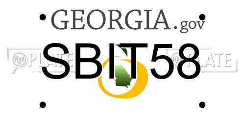 SBIT58 Georgia License Plate