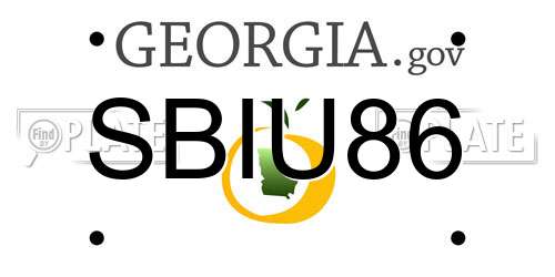 SBIU86 Georgia License Plate