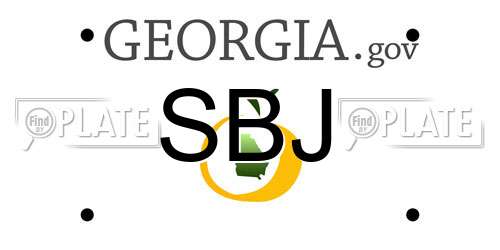 SBJ Georgia License Plate