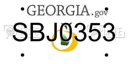 SBJ0353 Georgia License Plate