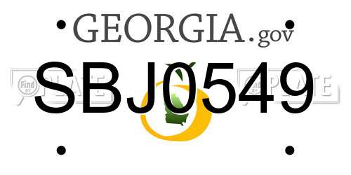 SBJ0549 Georgia License Plate