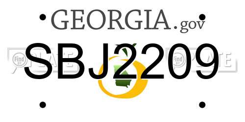 SBJ2209 Georgia License Plate