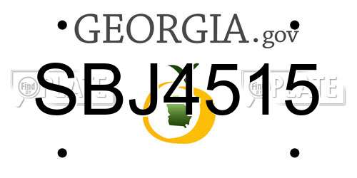 SBJ4515 Georgia License Plate