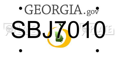 SBJ7010 Georgia License Plate