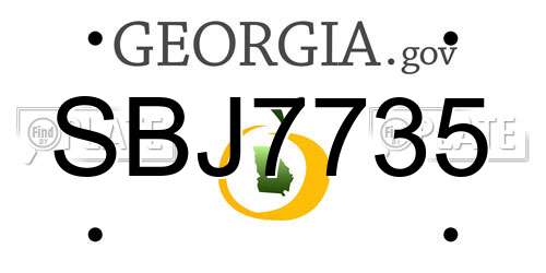 SBJ7735 Georgia License Plate