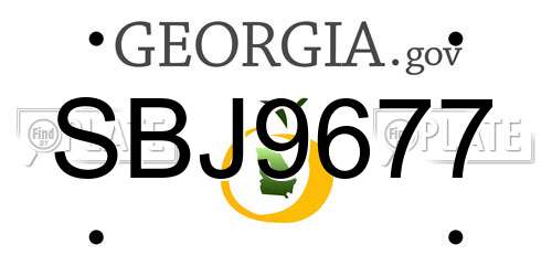 SBJ9677 Georgia License Plate