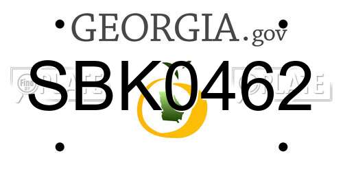 SBK0462 Georgia License Plate
