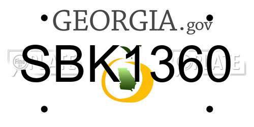 SBK1360 Georgia License Plate