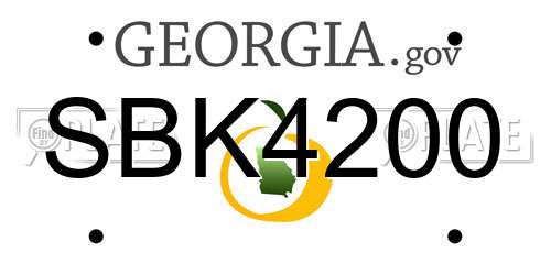 SBK4200 Georgia License Plate