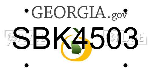 SBK4503 Georgia License Plate