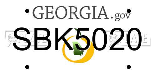 SBK5020 Georgia License Plate