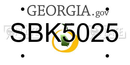 SBK5025 Georgia License Plate