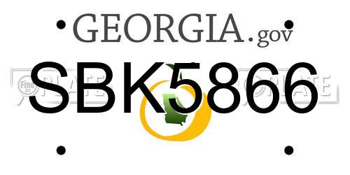 SBK5866 Georgia License Plate