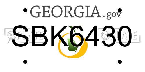 SBK6430 Georgia License Plate