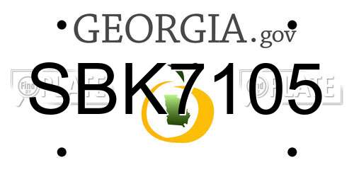 SBK7105 Georgia License Plate