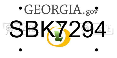 SBK7294 Georgia License Plate