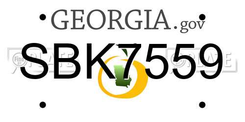 SBK7559 Georgia License Plate