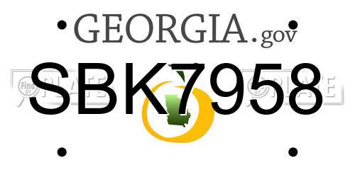 SBK7958 Georgia License Plate