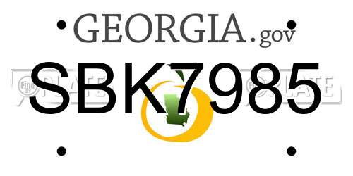 SBK7985 Georgia License Plate
