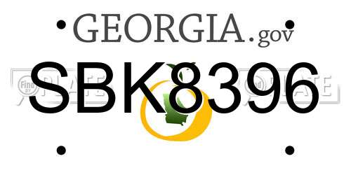 SBK8396 Georgia License Plate