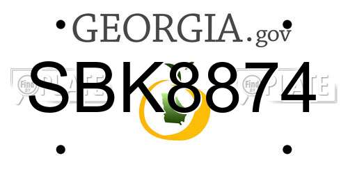 SBK8874 Georgia License Plate
