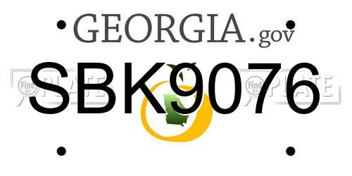 SBK9076 Georgia License Plate
